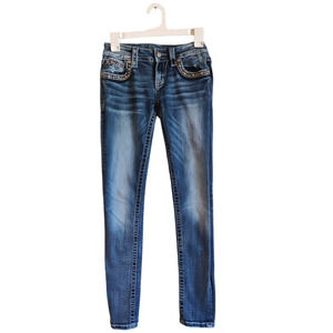 Miss Me Blue Straight Leg Jeans with Vintage Appeal